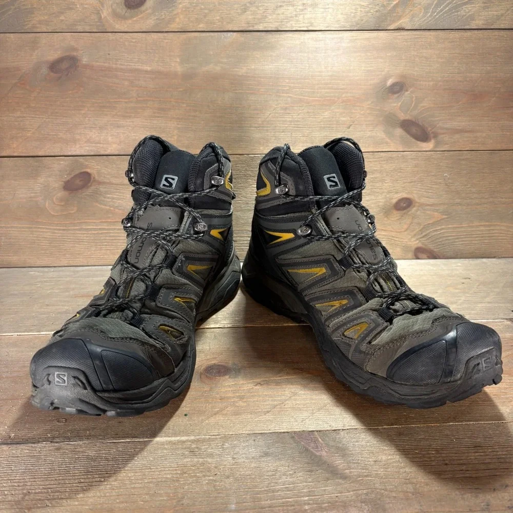 Salomon X Ultra 3 Mid GTX Mens size 10 shoes green Waterproof Hiking sneakers